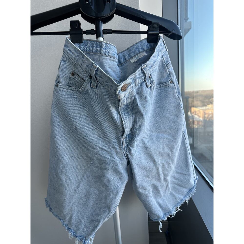 BRITTANIA Loose Fit Light Blue Denim Jean Shorts Distressed Pockets Men's